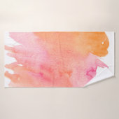 Waterverf textuur roze sinaasappel badhanddoek (Badhanddoek)