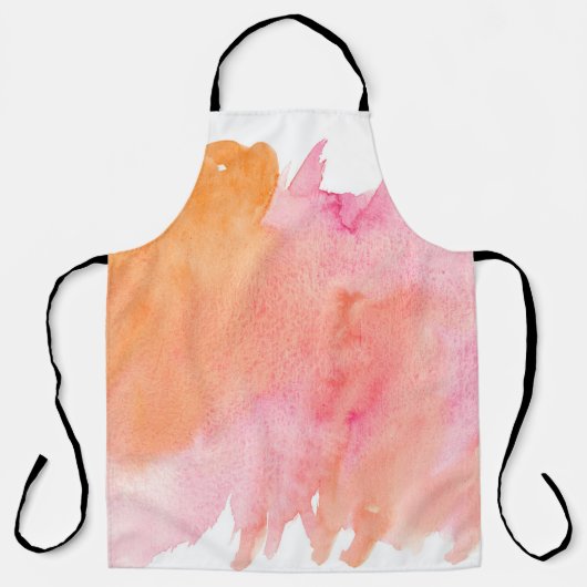 Waterverf textuur roze sinaasappel schort (Voorkant)