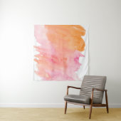 Waterverf textuur roze sinaasappel wandkleed (In Situ (horizontaal))