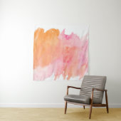 Waterverf textuur roze sinaasappel wandkleed (In situ)