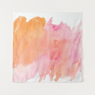 Waterverf textuur roze sinaasappel wandkleed