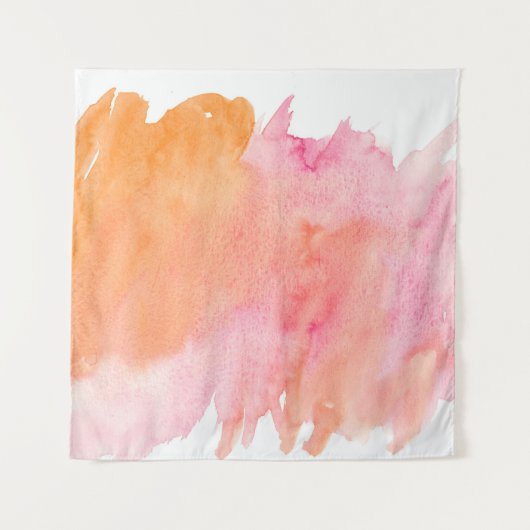 Waterverf textuur roze sinaasappel wandkleed (Voorkant)