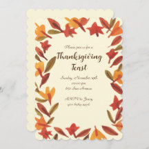 Waterverf Thanksgiving Aangepaste uitnodigingskaar