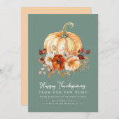 waterverf Thanksgiving bewegende aankondigingskaar Feestdagenkaart (Voorkant / Achterkant)