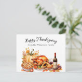 Waterverf Thanksgiving Briefkaart (Staand voorkant)