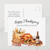 Waterverf Thanksgiving Briefkaart (Voorkant / Achterkant)