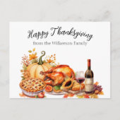 Waterverf Thanksgiving Briefkaart (Voorkant)
