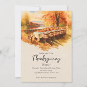 Waterverf Thanksgiving Buitentafel Kaart (Voorkant)