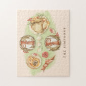 Waterverf Thanksgiving Diner Familie Legpuzzel (Verticaal)