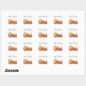 Waterverf Thanksgiving-diner Ronde Sticker (Vel)