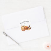 Waterverf Thanksgiving-diner Ronde Sticker (Envelop)