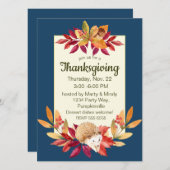 Waterverf Thanksgiving Egel, Eikels, Bessen Kaart (Voorkant / Achterkant)