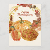 Waterverf Thanksgiving Feest Briefkaart (Voorkant)