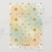 Waterverf Thanksgiving-feestuitnodiging Kaart (Achterkant)