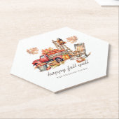 Waterverf Thanksgiving gepersonaliseerd Kartonnen Onderzetters (Schuin)