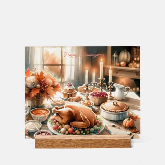 Waterverf Thanksgiving Illustratie Acryl Bord (Voorkant)