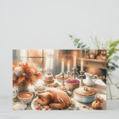 Waterverf Thanksgiving Illustratie Briefpapier (Staand voorkant)