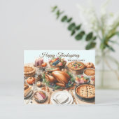 Waterverf Thanksgiving Illustratie Feestdagenkaart (Staand voorkant)