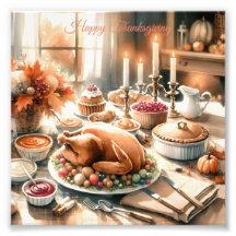 Waterverf Thanksgiving Illustratie
