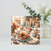 Waterverf Thanksgiving Illustratie Kaart (Staand voorkant)