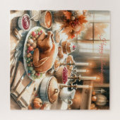 Waterverf Thanksgiving Illustratie Legpuzzel (Horizontaal)