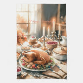 Waterverf Thanksgiving Illustratie Theedoek (Verticaal)