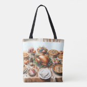 Waterverf Thanksgiving Illustratie Tote Bag (Achterkant)