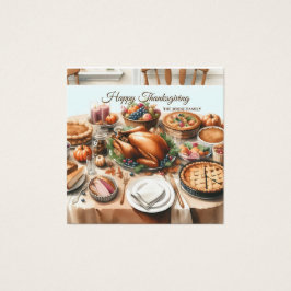 Waterverf Thanksgiving Illustratie Vierkante Visitekaartjes