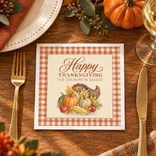 Waterverf Thanksgiving Kalkoen Geef Dank Servet