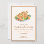 Waterverf Thanksgiving kalkoen  Kaart (Voorkant)
