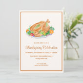 Waterverf Thanksgiving kalkoen  Kaart (Staand voorkant)