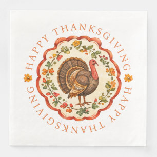 Waterverf Thanksgiving kalkoen Servet