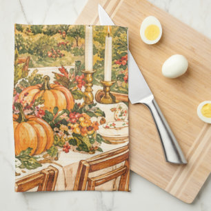 Waterverf Thanksgiving kalkoen Theedoek
