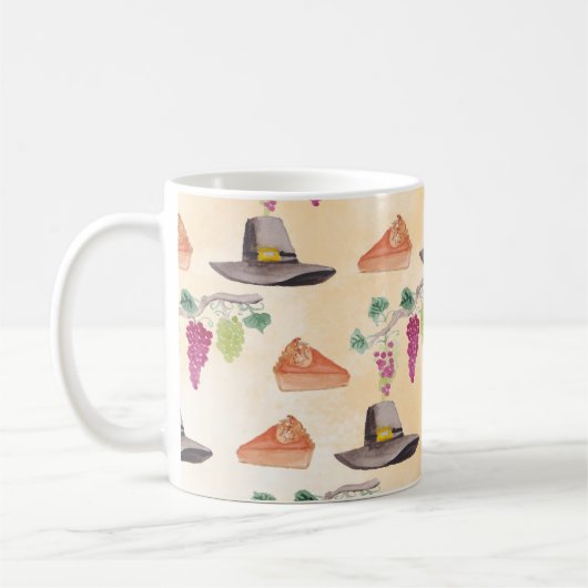 waterverf Thanksgiving Koffiemok (Links)