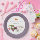 Waterverf Thanksgiving met rustieke herfstbladeren Papieren Bordje (Feest)