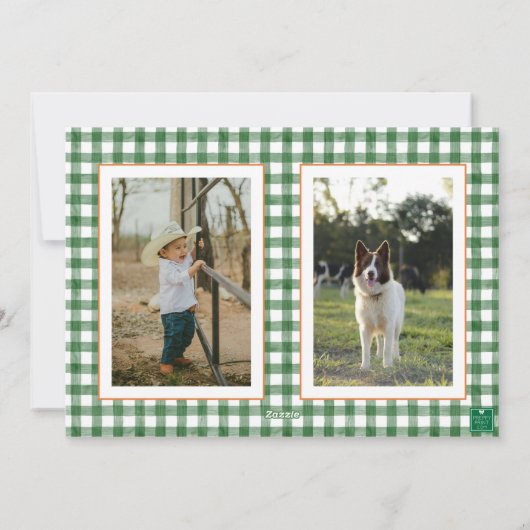 Waterverf Thanksgiving monogram krans foto Feestdagenkaart (Achterkant)