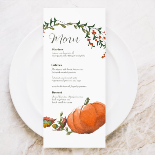 Waterverf Thanksgiving of Kaart van het Menu van d