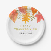 Waterverf Thanksgiving Papieren Bordje (Voorkant)