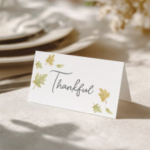 Waterverf Thanksgiving Place Card en Dankbaarheid