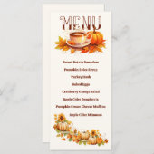 Waterverf Thanksgiving Pompoenen en Koffie Menu (Voorkant / Achterkant)
