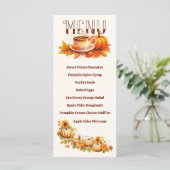 Waterverf Thanksgiving Pompoenen en Koffie Menu (Staand voorkant)