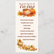 Waterverf Thanksgiving Pompoenen en Koffie
