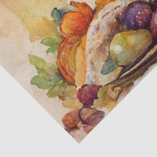  Waterverf Thanksgiving Pumpkin Turkije Tissuepapier (Detail)