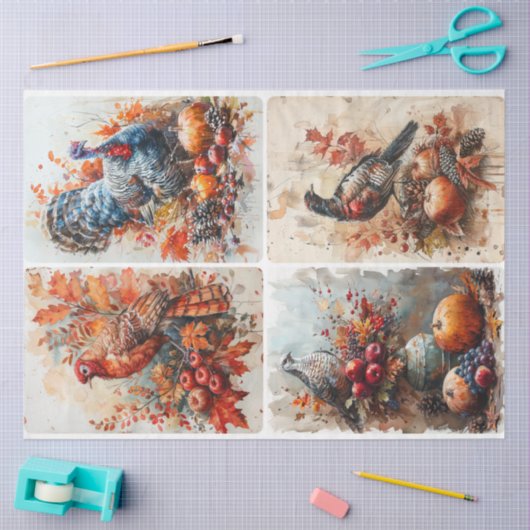 Waterverf Thanksgiving Tissuepapier (Craft)