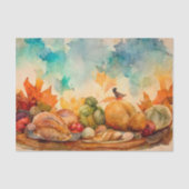 Waterverf Thanksgiving Turkey Pumpkin Tissuepapier (Voorkant)