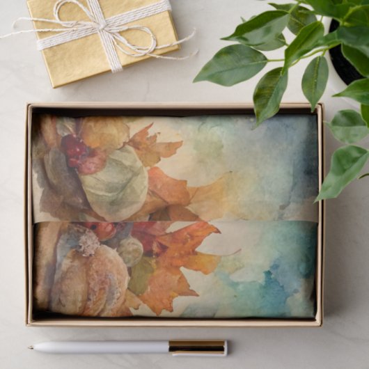  Waterverf Thanksgiving Turkey Pumpkin Tissuepapier (Geschenk)