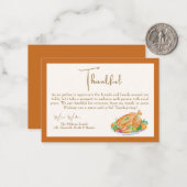 Waterverf Thanksgiving Turkije dankbaar Notitiekaartje (Voorkant / Achterkant in situ)