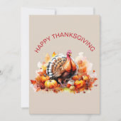 Waterverf Thanksgiving Turkije en pompoenen Feestdagenkaart (Voorkant)