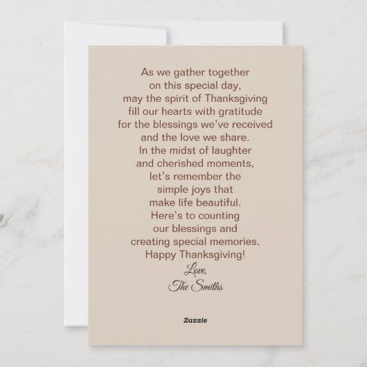 Waterverf Thanksgiving Turkije en pompoenen Feestdagenkaart (Achterkant)