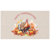 Waterverf Thanksgiving Turkije en pompoenen Tafelkleed (Voorkant (Horizontaal))